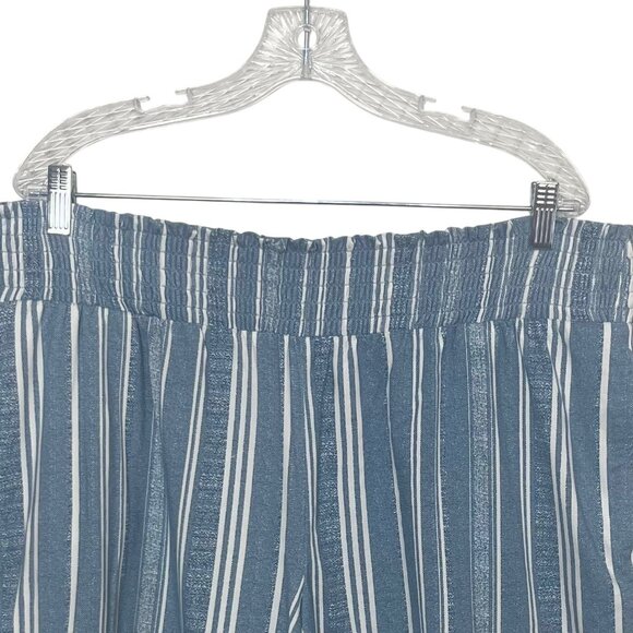 Time and Tru Elastic Waist Short Womens XL Blue White Striped Pull On - Picture 3 of 9